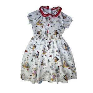 Disney Dress Girls Size 7/8 Animators Collection Lined Short Sleeve Collared